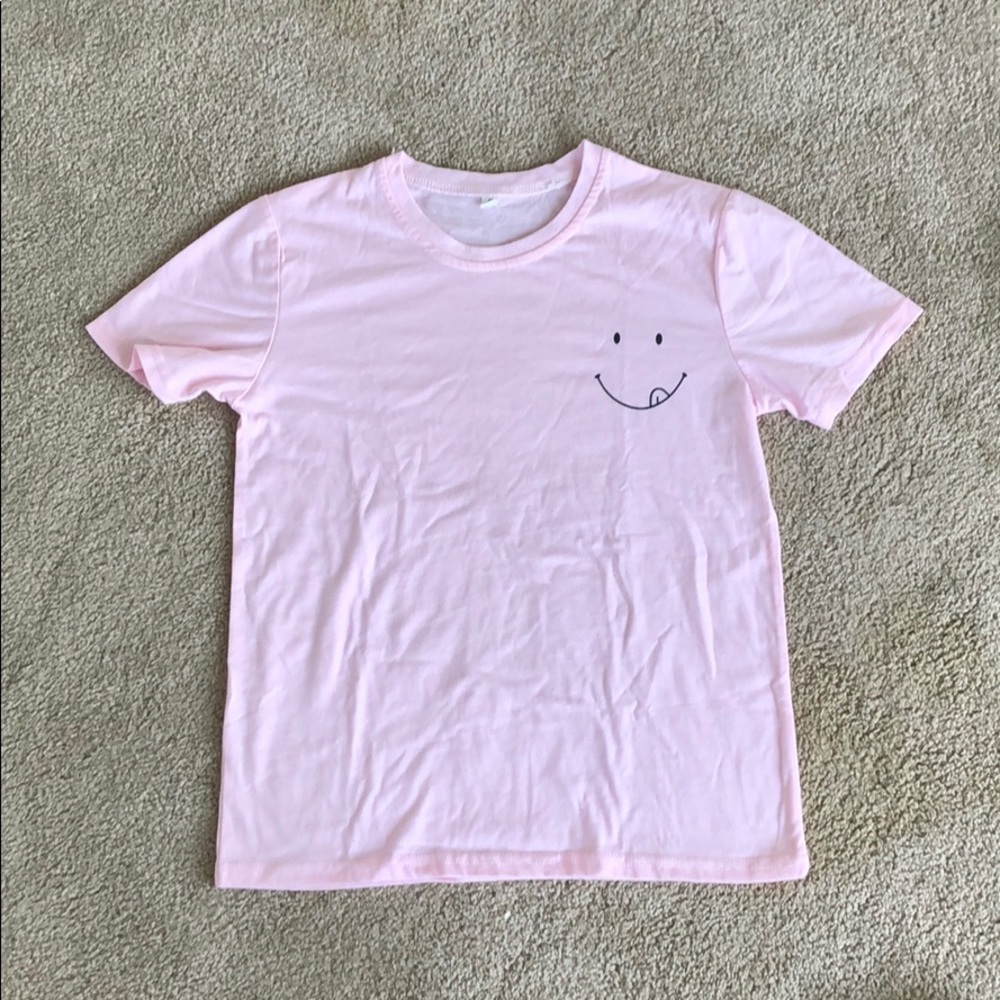 Pink long sleeve shirt with cute face